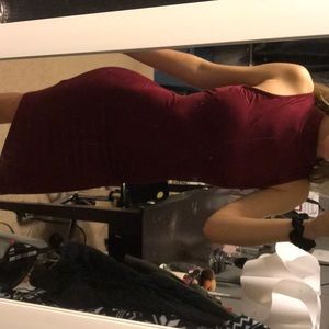 Suede wine colored maxi dress